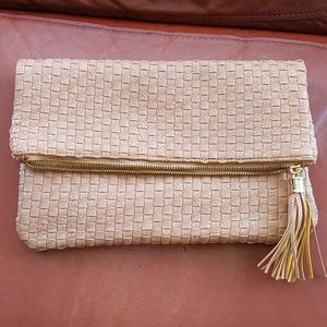 Large Tan Clutch Purse